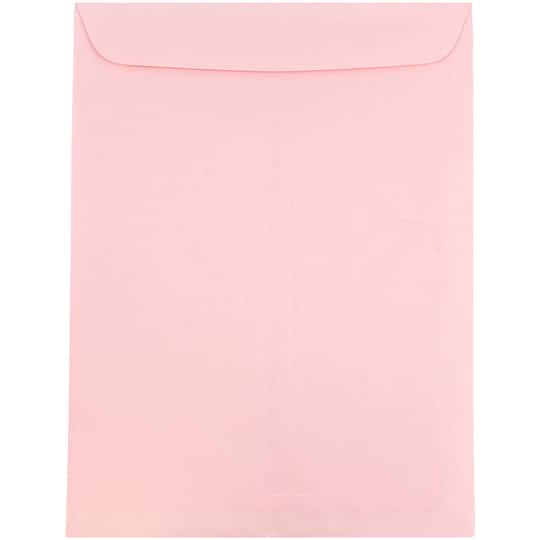 JAM Paper 9" x 12" Baby Pink Open End Catalog Premium Envelopes, 100ct.